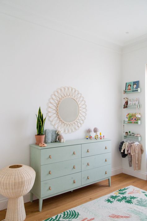 House Tour: A 1950s Apartment's First Renovation | Apartment Therapy Dekorasi Kamar Tidur, Trendy Bedroom, Baby Bedroom, Small Room Bedroom, Blue Bedroom, House Tour, Organization Bedroom, Room Decor Bedroom, New Room