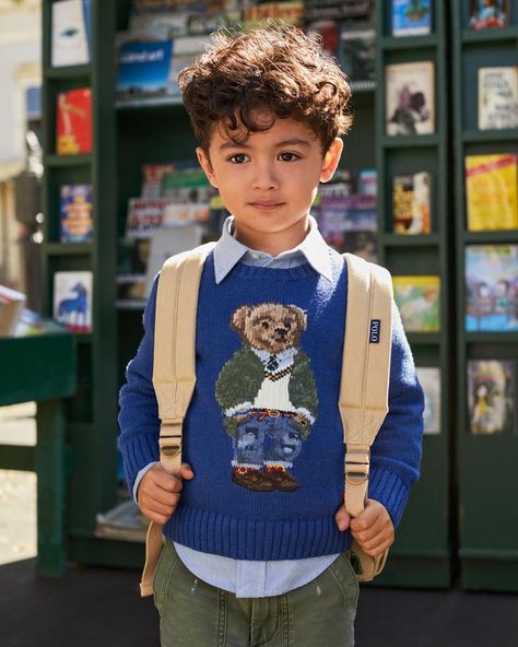 Polo Bear Sweater, Cricket Sweater, Ralph Lauren Bear, Designer Ralph Lauren, Bear Sweater, Kids Designer Clothes, Retro Kids, Ralph Lauren Kids, Polo Bear