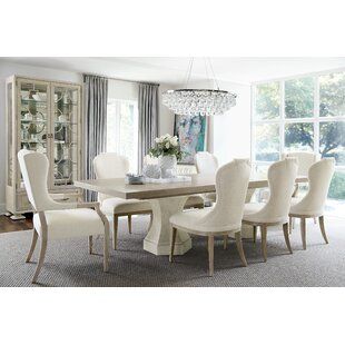 Wood Dining Room Set, 7 Piece Dining Set, Bernhardt Furniture, Plywood Furniture, Dining Room Set, Pedestal Dining Table, Upholstered Side Chair, Elegant Dining, Rectangular Dining Table