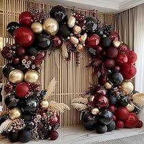 Black Gold Balloon Garland, Black Balloon Arch, Prom Party Decorations, Gold Balloon Garland, Navy Birthday, Black And Gold Balloons, Balloon Arch Kit, Black Balloon, Prom Decor