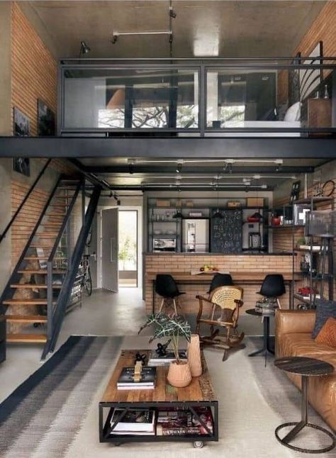 Color Scenes, Design Casa Piccola, Loft House Design, Apartment Loft, Industrial Home Design, Interior Design Per La Casa, Industrial Bedroom, Vintage Industrial Decor, Loft Interiors