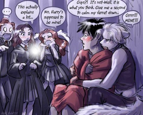 Harry Potter ~ Drarry Draco x Harry -- I just love how Harry says "my ferret" XD Drawing Marvel, Citate Harry Potter, Art Harry Potter, Glume Harry Potter, Drarry Fanart, Harry Draco, Harry Potter Memes Hilarious, Gay Harry Potter, Buku Harry Potter