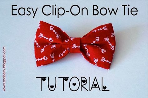 Easy Clip-On Bow Tie - TUTORIAL - Zaaberry Tie Pattern Free, Bow Tie Tutorial, Tie Tutorial, Make A Bow Tie, Tie Ideas, Bowtie Pattern, Idee Cricut, Baby Bowtie, Kids Bow Ties