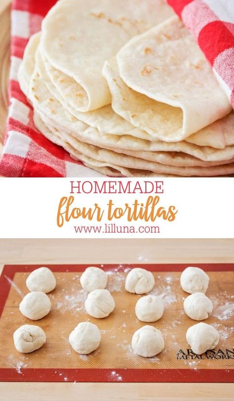 Homemade flour tortillas are made from 5 Ingredients. They're soft, easy, and can be used for burritos, tacos, quesadillas, and more!! #homemadeflourtortillas #flourtortillas #tortillas #mexicanfood Tortillas Homemade, Quick Foods, Soft Tortillas, Homemade Flour, Recipes With Flour Tortillas, Special Dishes, Homemade Flour Tortillas, Simple Pantry, Tacos Burritos