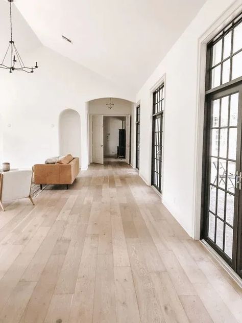 Door Hallway, Beach House Flooring, Arched Wall, White Oak Hardwood Floors, Oak Wood Floors, Oak Hardwood Flooring, Light Wood Floors, White Oak Floors, Wooden Floors