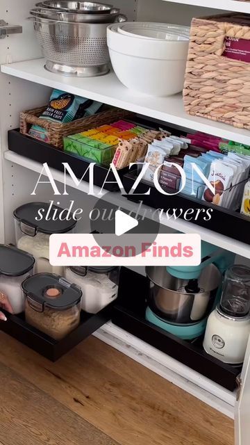 Mamas Finders on Instagram: "Organize your pantry with this simple and easy slide out drawer 🤩

⭐️ Maximize your space: Utilize every inch of your cabinets with this handy organizer.

⭐️ Easy access: No more bending and reaching! Effortlessly slide out the drawers to find what you need.

⭐️ Durable and sleek:  Crafted from high-quality carbon steel with a clean finish, this organizer is built to last and look great in any kitchen.

#amazon #mealprep #amazonhomefinds #storagecontainers #amazonkitchenfinds #amazonorganization #kitchenorganizer #kitchenorganization #fyp #fypシ #asmr #sugarcookies #flour #goldenretriever #amazongadgets #amazongadget #viral #viralreels #viralvideos #pantry #pantryorganization #storage #storagesolutions #musthave #kitchenstorage #fypage #ad #storageideas #snack Organize Your Pantry, Amazon Gadgets, Pantry Organization, Bending, Storage Containers, Kitchen Organization, Kitchen Storage, Carbon Steel, No More