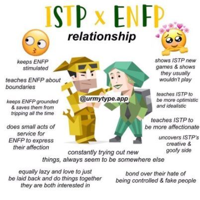 Istp X Enfp, Istp Relationships, Enfp Relationships, Enfp Personality, Mbti Relationships, Myers–briggs Type Indicator, Myers Briggs Personalities, 16 Personalities, Myers Briggs Type