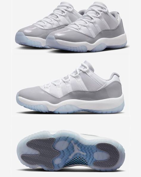 DailySole on Instagram: "Official look at the Air Jordan 11 Low #CementGrey loaded up set for April 1st." Retro 11 Jordans Outfit Women, Jordan 11 Low Outfit Women, Jordan 11 Low Outfit, White Jordan 11, Gray And White Jordans, Jordan Retro 11 Low, Air Jordan Low, Jordan Low, Air Jordan 11 Low