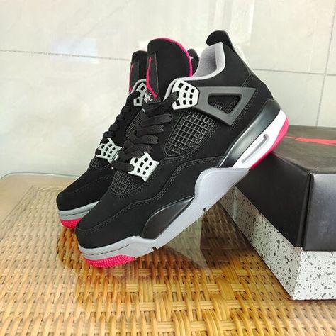 Jordan 4 Retro Black Red Grey/Bred Reimagined Sneakers Jordan 4s Retro, Jordan 4 Outfit, Shoes Wishlist, Jordan 4’s, Bday List, Red Jordans, Jordan Retro 4, Jordan 4s, Shoe Wishlist