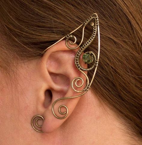 Wire Ear Cuffs, Elf Ear, Elf Ear Cuff, Elf Ears, Hammered Hoop Earrings, Dope Jewelry, Handmade Wire Jewelry, Ear Cuffs, Diy Schmuck