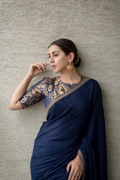 Navy Blue Saree, Sarees For Girls, Saree Wearing Styles, Simple Saree Designs, Fashionable Saree Blouse Designs, Fancy Sarees Party Wear, Pushing Boundaries, Indian Saree Blouses Designs, Simple Sarees