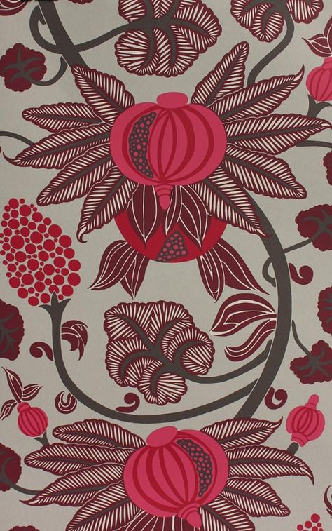 Maroon Wallpaper, Osborne And Little Wallpaper, Statement Wallpaper, Pink And Burgundy, Pottery Crafts, Wallpaper Direct, Scale Design, Cole And Son, Feature Wall