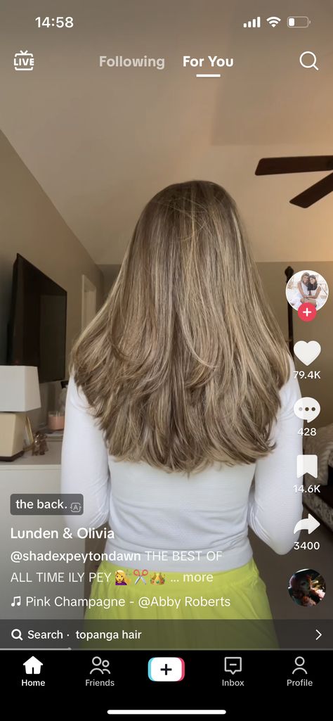 U Shaped Layers Long Hair, U Shape Layers, Lunden And Olivia Hair, Olivia Bennett Hair, Olivia Stallings Hair, Liv Bennett, Layered Haircuts Long, Olivia Hair, Jennifer Aniston Hair Color