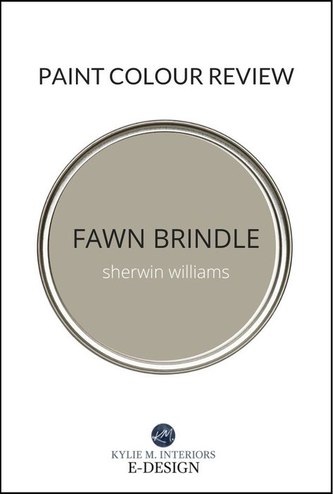 Sherwin Williams Fawn Brindle SW 7640: Paint Color Review - Kylie M Interiors Sherwin Williams Fawn Brindle Cabinets, Taupe Exterior Paint Colors For House Sherwin Williams, Fawn Brindle Cabinets, Fawn Brindle Sherwin Williams Cabinets, Sherwin Williams Taupe Colors, Fawn Brindle Sherwin Williams, Sherwin Williams Fawn Brindle, Rustic Greige, Sherwin Williams Greige