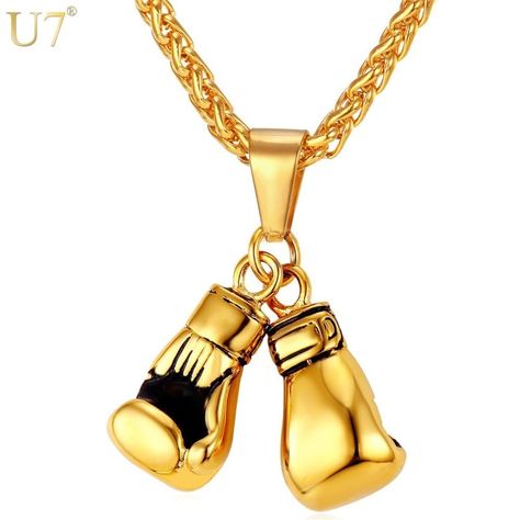 Men Necklace Gold Color Stainless Steel Hip Hop Chain Pair Boxing Glove Pendant Charm Fashion Sport Fitness, check more from here: http://bit.ly/2wi8t8q #menfashion #mennecklaces #fashionstreet #fashionstyle Men Necklace Gold, Men's Necklace Gold, Music Necklace, Fitness Jewelry, Hip Hop Chains, Mens Necklace Pendant, Boxing Glove, Sports Jewelry, Gold Chains For Men