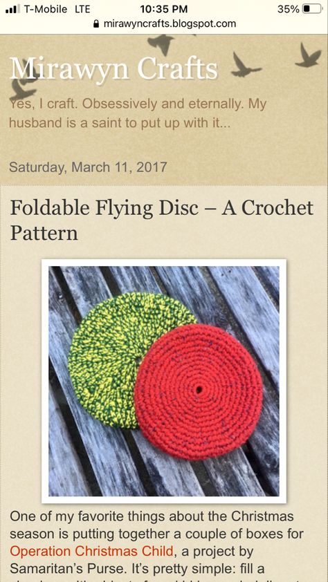 Crocheted Frisbee Pattern Free, Crochet Flying Disc Pattern Free, Crochet Hat Sizing, Shoebox Ideas, Diy Dog Toys, Dog Fun, Christmas Child, Flying Disc, Operation Christmas