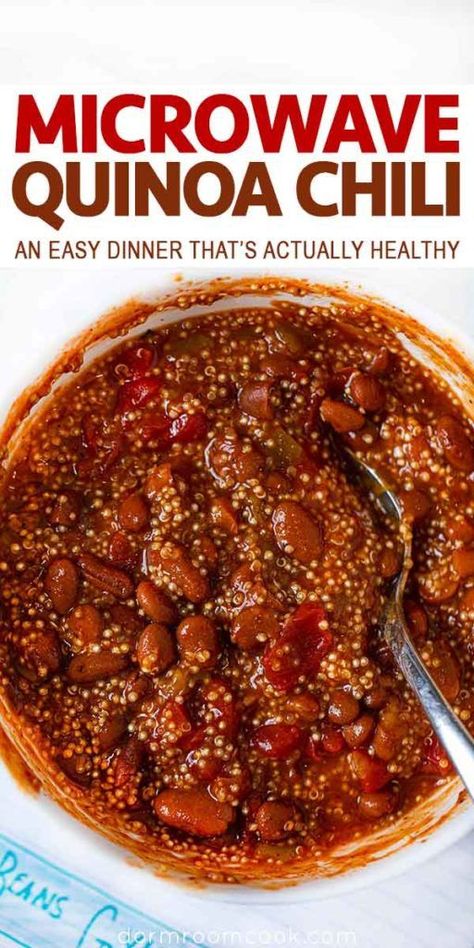 Microwave Quinoa, Dorm Room Cooking, Quinoa Chili Recipe, What Is Healthy Food, Quinoa Chili, Lost 100 Pounds, Healthy Food Facts, Microwave Cooking, Cheap Dinners