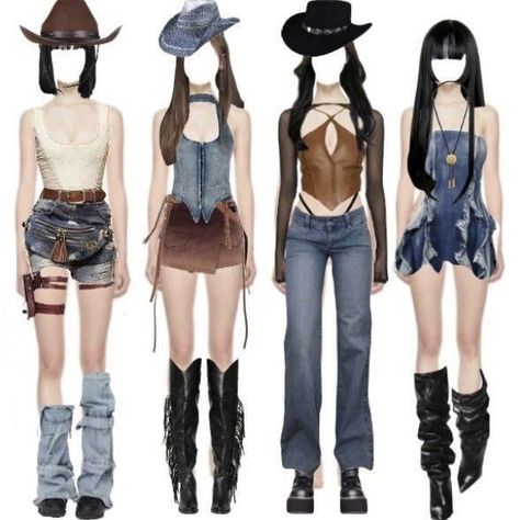 Cowgirl Kpop Outfit, Kpop Western Concept, Kpop Cowgirl Outfit, Cowgirl Stage Outfit, Ateez Concert Outfit Ideas Cowboy, Coachella Stage Outfit, Cowboy Concert Outfit, Ateez Cowboy, Ateez Concert Outfit Ideas