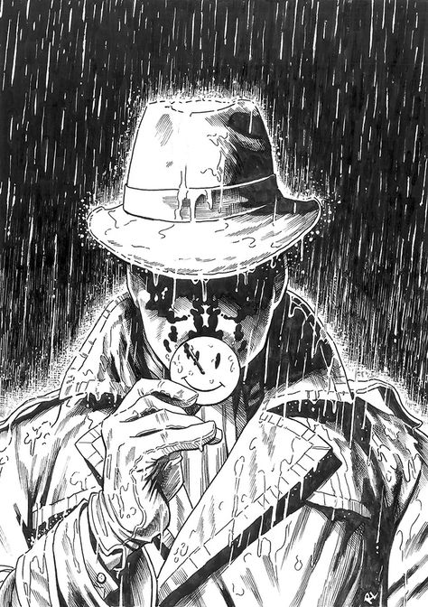 Kirby's Comic Art | RICCARDO LATINA Rorschach Watchmen, Watchmen Rorschach, Ink Drawing, Comic Book, Comic Art, Instagram Post, Comics, Instagram, Art