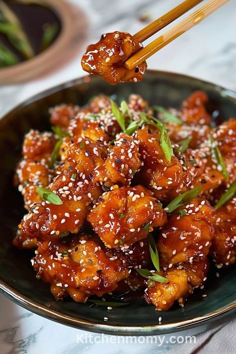 Sesame Chicken Recipe Sesame Chicken Not Fried, Gf Sesame Chicken, Sesame Oil Chicken Recipes, Honey Sesame Chicken Healthy, Asian Breaded Chicken, Best Sesame Chicken Recipe, Sesame Soy Chicken, Sezuan Chicken, Chinese Chicken Breast Recipes