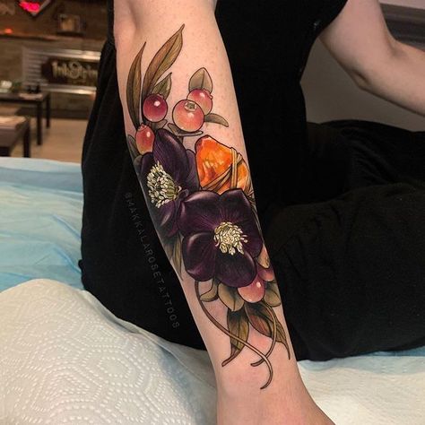 Hellebore Tattoo, Weird Sisters, Three Witches, Anatomical Heart, S Tattoo, Rose Tattoo, Beautiful Tattoos, Leg Tattoos, Beautiful Skin