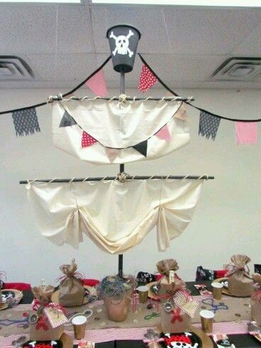 Fiesta piratas Pirate Themed Birthday Party, Peter Pan Party, Pirate Themed Birthday, Pirate Decor, Pirate Theme Party, Pirate Halloween, Themed Decorations, Pirate Day, Party Projects