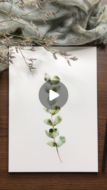 Garima Srivastava | Artist | Author | Surface Designer on Instagram: "Let’s paint simple watercolor eucalyptus leaves.   . . . . #watercolorpainting #watercolorbotanicals #watercolorvideo #paintingvideo #watercolorleaves #paintingleaves #leavespainting #eucalyptus #watercolorbeginner #watercolortutorial" Eucalyptus Painting, Eucalyptus Watercolor, Simple Watercolor, Watercolor Beginner, Watercolor Eucalyptus, Watercolor Flowers Tutorial, Watercolor Video, Flowers Tutorial, Diy Watercolor Painting