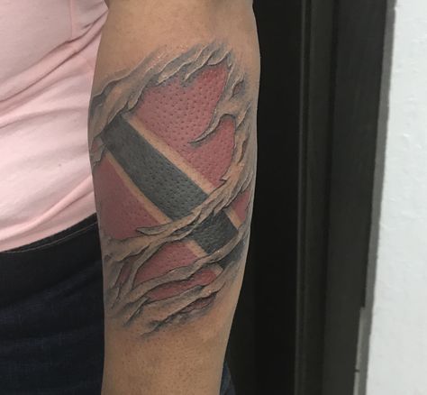 My lastest tattoo! Starting my sleeve slowing. Done by Manny at screaming ink in palm beach Florida  My trinidad tattoo Trinidad Flag Tattoo, Trinidad Tattoo Ideas, Florida Tattoo Ideas For Men, Trinidad Tattoo, Canadian Flag Tattoo, Florida Tattoos, Filigree Tattoo, Hibiscus Tattoo, Stencil Outline