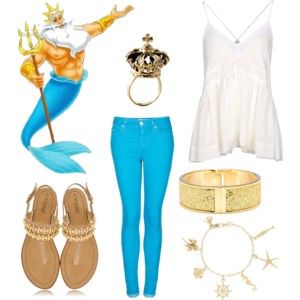 King Triton, The Little Mermaid Ursula Outfit, Disney King, Disney Character Outfits, Little Mermaid Characters, Disneybound Outfits, King Triton, Disney Themed Outfits, Cute Disney Outfits, Disney Inspired Fashion