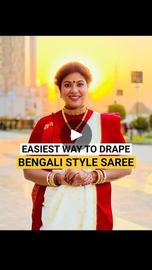 Bengali Saree Draping, Bengali Style Saree, Bengali Saree, Saree Wearing, Saree Wearing Styles, Saree Draping Styles, Saree Draping, Ethnic Chic, Durga Puja