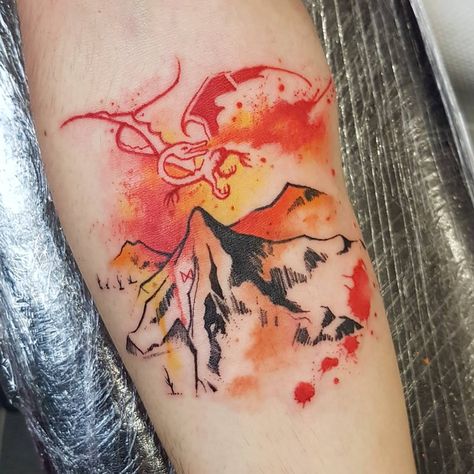 Dave Tattoo, Jake Tattoo, Firework Tattoo, Tolkien Tattoo, Lotr Tattoo, Rings Tattoo, Lord Of The Rings Tattoo, Earth Tattoo, Japanese Watercolor