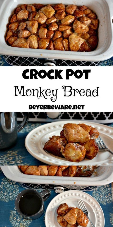 Crock Pot Monkey Bread, Bread Crockpot, Casserole Crockpot Recipes, Grands Biscuits, Mom Meals, Crock Pot Bread, Picnic Potluck, Fall Challenge, Crock Pot Food