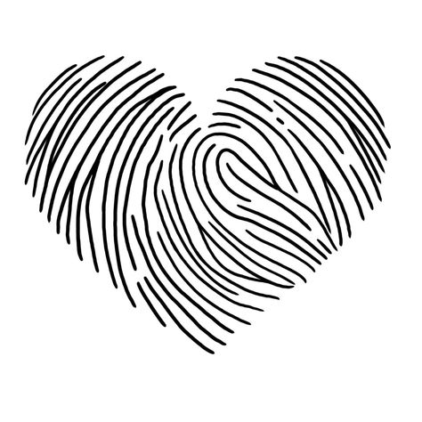 Heart shaped fingerprint for a tattoo stencil or T-shirt print. Heart Fingerprint Tattoo, Finger Print Heart, Fingerprint Tattoo, Heart Fingerprint, Fingerprint Tattoos, Stencil Drawing, Fingerprint Heart, Tattoo Culture, Finger Heart