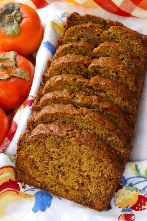 Persimmon Gingerbread Recipe - Quick and easy to bake, super delicious, Persimmon Gingerbread is packed with soul-warming spices. Persimmon Bread Recipe, Persimmon Bread, Fresh Fruit Desserts, Weekend Recipes, Persimmon Recipes, Winter Baking, Fruit Bread, Gingerbread Recipe, Weekend Meals