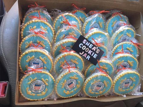 Coast Guard Coast Guard Themed Party, Coast Guard Cake Ideas, Coast Guard Cookies, Coast Guard Party Ideas, Coast Guard Retirement Party Ideas, Coast Guard Retirement Party, Coast Guard Wedding, Military Retirement Parties, Teacher Retirement Parties