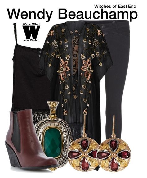 "Witches of East End" by wearwhatyouwatch ❤ liked on Polyvore featuring Closed, River Island, Rabens Saloner, Konstantino, television and wearwhatyouwatch Practical Magic Clothing Aesthetic, Wendy Beauchamp, Womens Fashion Leggings, Bohemian Witch, Witches Of East End, Dark Boho, Witch Fashion, Witchy Fashion, Mode Boho