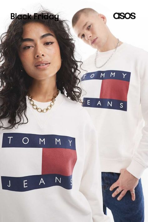 Hoodies & Sweatshirts by Tommy Jeans Sweater weather Crew neck Long sleeves Logo print on chest Regular fit Buy Jeans, Wide Jeans, Jumpsuit Shorts Rompers, Black Shirt Dress, Maxi Dress Trend, Swimwear Sale, Hoodies For Sale, Adidas Samba, Tommy Jeans