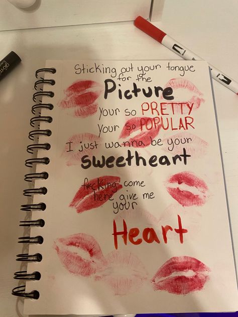 Lyrics Written On Paper Aesthetic, Lyric Drawings, Fnaf Song, Writing Lyrics, Writing A Love Letter, Diy Photo Book, Journal Inspiration Writing, Love Scrapbook, Cute Quotes For Him