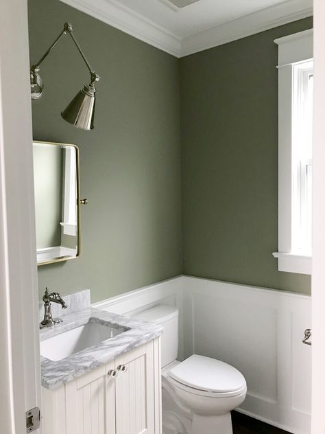 The Best Green Paint Colors For Your Home | The Turquoise Home Inspiration Wc, Best Green Paint Colors, Green Bathroom Paint, Powder Room Paint, Small Bathroom Paint, Sage Green Paint, Sage Green Walls, Room Painting, Bathroom Paint Colors