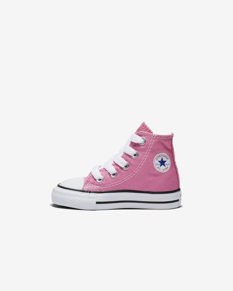 Pink High Top Converse, Sneaker Closet, Mommy Daughter Outfits, Pink High Tops, Toddler Converse, Baby Converse, Girls Converse, Kids Converse