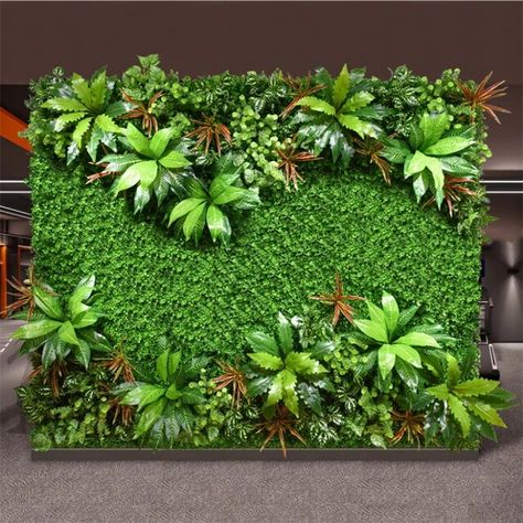 Artificial Wall Plants Decor, Artificial Plant Wall Outdoor, Fake Greenery Wall, Plant Wall Panel, Plant Backdrop, Plant Wall Diy, Green Wall Garden, Fake Flowers Decor, Vertikal Garden