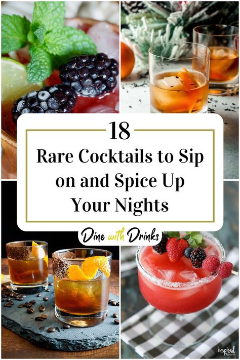 Collage of 4 rare cocktails. Vintage Cocktail Recipes, Sweet Cocktails Recipes, Unique Cocktails Recipes, Creative Cocktail Recipes, Craft Cocktails Recipes, Upscale Cocktails, Fancy Cocktail Recipes, Gourmet Cocktails, Pub Cocktails