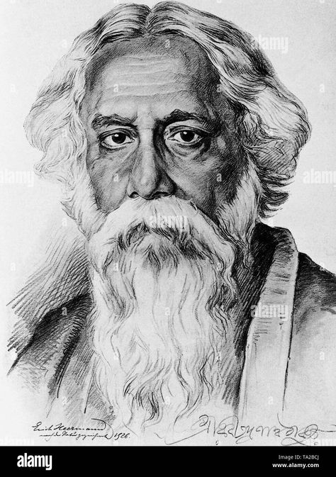 Download this stock image: Rabindranath Tagore (1861-1941), Indian writer. - TA2BCJ from Alamy's library of millions of high resolution stock photos, illustrations and vectors. Painting On Small Canvas, Portrait Painting Tutorial, Beginners Acrylic Painting, Potrait Painting, Pencil Sketch Portrait, Painting On Canvas For Beginners, Pencil Drawing Images, Pencil Portrait Drawing, Boho Art Drawings