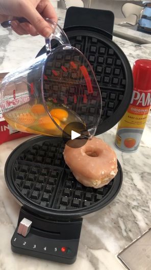 You’ve NEVER had BREAKFAST like THIS!! 😱��😍  (For Entertainment Purposes Only) | You’ve NEVER had BREAKFAST like THIS!! 😱😍

Wife puts donuts, eggs, cheese and ham into a waffle maker for a quick breakfast meal.

This video is... | By Adam TrentFacebook Eggs In Waffle Maker, Waffle Donut Recipe, Breakfast Tiktok, Waffle Donuts, Waffle Iron Recipes, Krispy Kreme Donuts, How To Make Waffles, Waffles Easy, Family Brunch