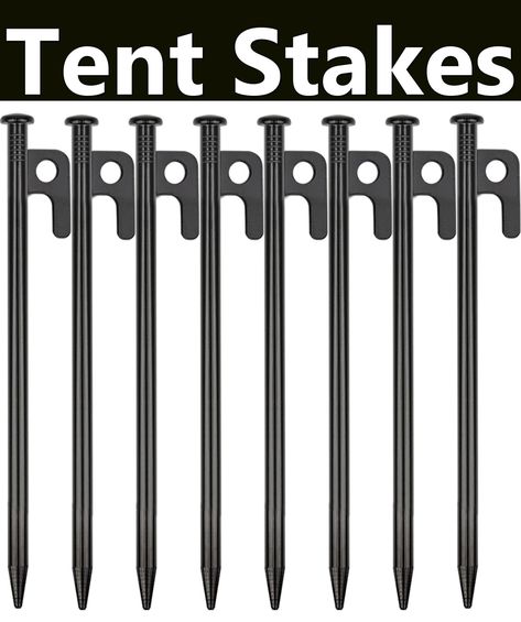 8 Pack Tent Stakes Heavy Duty Metal Tent Pegs for Camping Steel Tent Stakes 8 inch Unbreakable and Inflexible Tent Stakes, Cool Tents, Tent Pegs, Camping Experience, Pharmacy Gifts, Home Decor Furniture, Outdoor Gardens, Tent, Heavy Duty