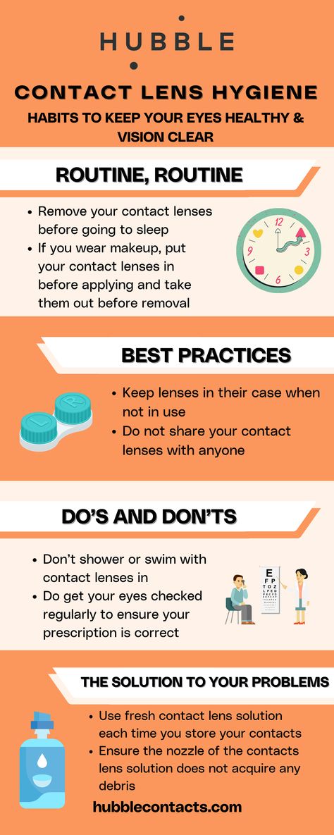 Contact Lens Hygiene: Habits to Keep Your Eyes Healthy & Vision Clear to Prevent Eye Infections Infographic How To Wear Lenses Contact Lens, How To Wear Contact Lens, How To Put In Contact Lenses, Tips For Contact Lenses, How To Insert Contact Lenses, Uv Contact Lenses, Contact Lenses Tips, Wearing Contact Lenses, Eye Health Facts