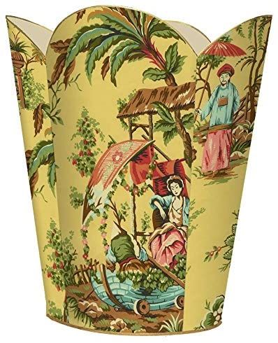 Amazon.com: Marye-Kelley WB223-Yellow Chinoiserie Wastepaper Basket: Home & Kitchen Yellow Chinoiserie, Decoupage Tins, Fraternity Gifts, Red Chinoiserie, Wedding Frame Gift, Decoupage Plates, Wastepaper Basket, Recognition Gifts, Chinoiserie Design