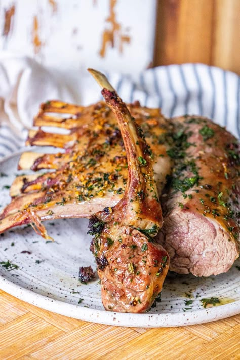 Bbq Rack Of Lamb, Rack Of Lamb Recipes, Lamb Recipes Oven, Lamb Rack Recipe, Roasted Rack Of Lamb, Basque Food, Lamb Rack, Corn Side, Roast Rack Of Lamb