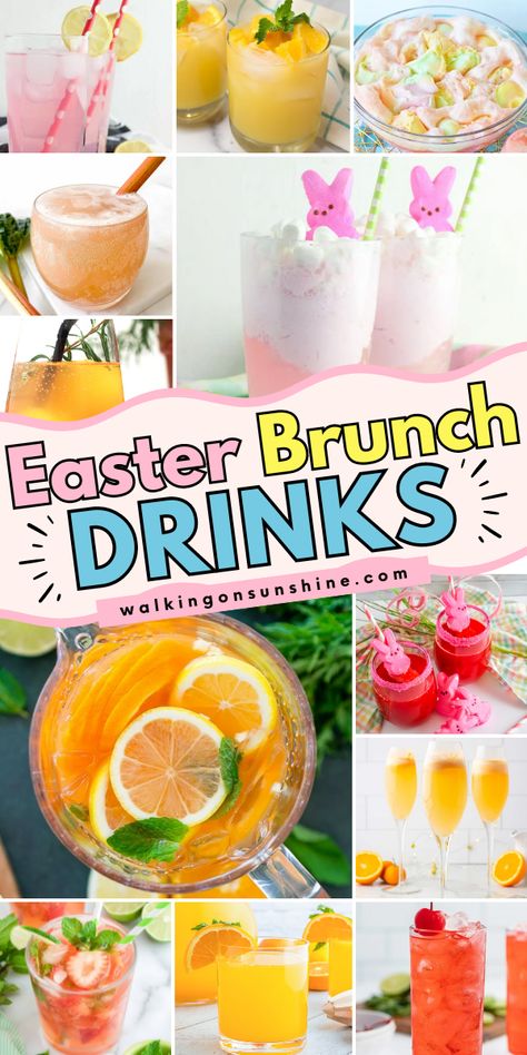 If you're hosting a gathering with family and friends on Easter Sunday, these Easter Brunch Drinks will help set the tone for a memorable holiday experience. Easter Girls Brunch, Easter Brunch Cocktails, Easter Breakfast Ideas, Easter Brunch Drinks, Easter Cocktail Recipes, Easter Drinks, Easter Brunch Party, Easter Brunch Ideas, Easter Cocktail