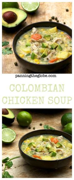 Ajiaco: Colombian Chicken Soup - no cream -  it's thickened with corn and potatoes Colombian Chicken, Columbian Recipes, Corn And Potatoes, Creamy Chicken Soup, Random Recipes, Colombian Food, Corn Soup, Soup And Stew, Soup Dinner